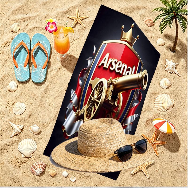 Football Team F.C Print Beach Towel, Versatile Lightweight Absorbent Beach Towel for Pool Surf Yoga Bathroom, Perfect Birthday Holiday Gift