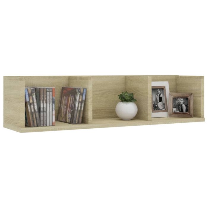 VidaXL Étagère murale à CD Chêne sonoma 75x18x18 cm Aggloméré