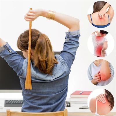 19" Saplı Ahşap Sırt Kaşıyıcı Masaj Aleti Sırt Kaşıma Tırmığı Ev Tipi Ahşap Vücut Masajı Sağlık Ürünleri