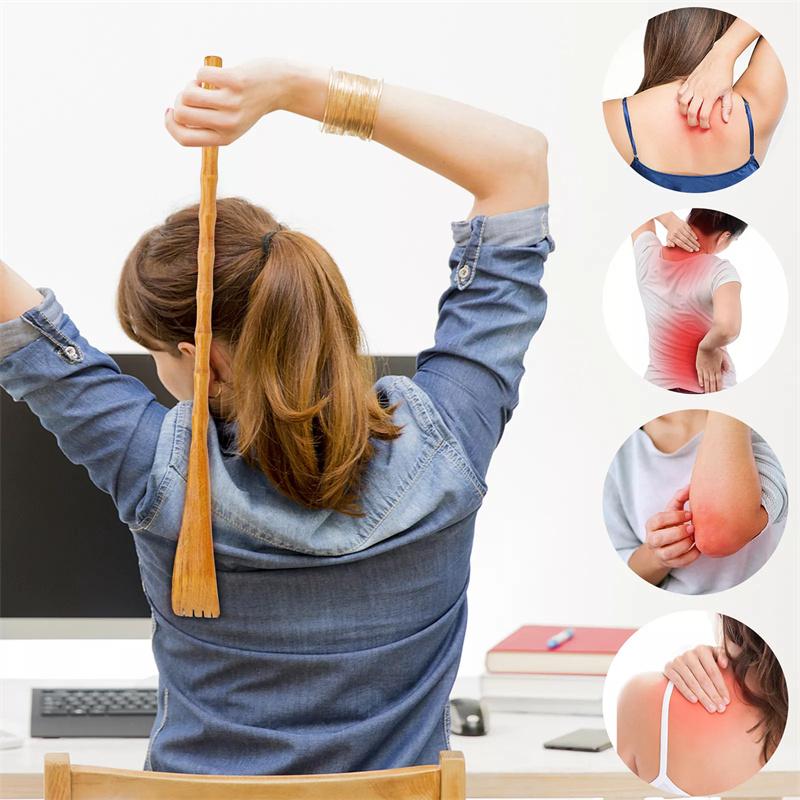 19" Handle Wooden Back Scratcher Massager Back Scratching Rake Householdwooden Body Massage Health Products