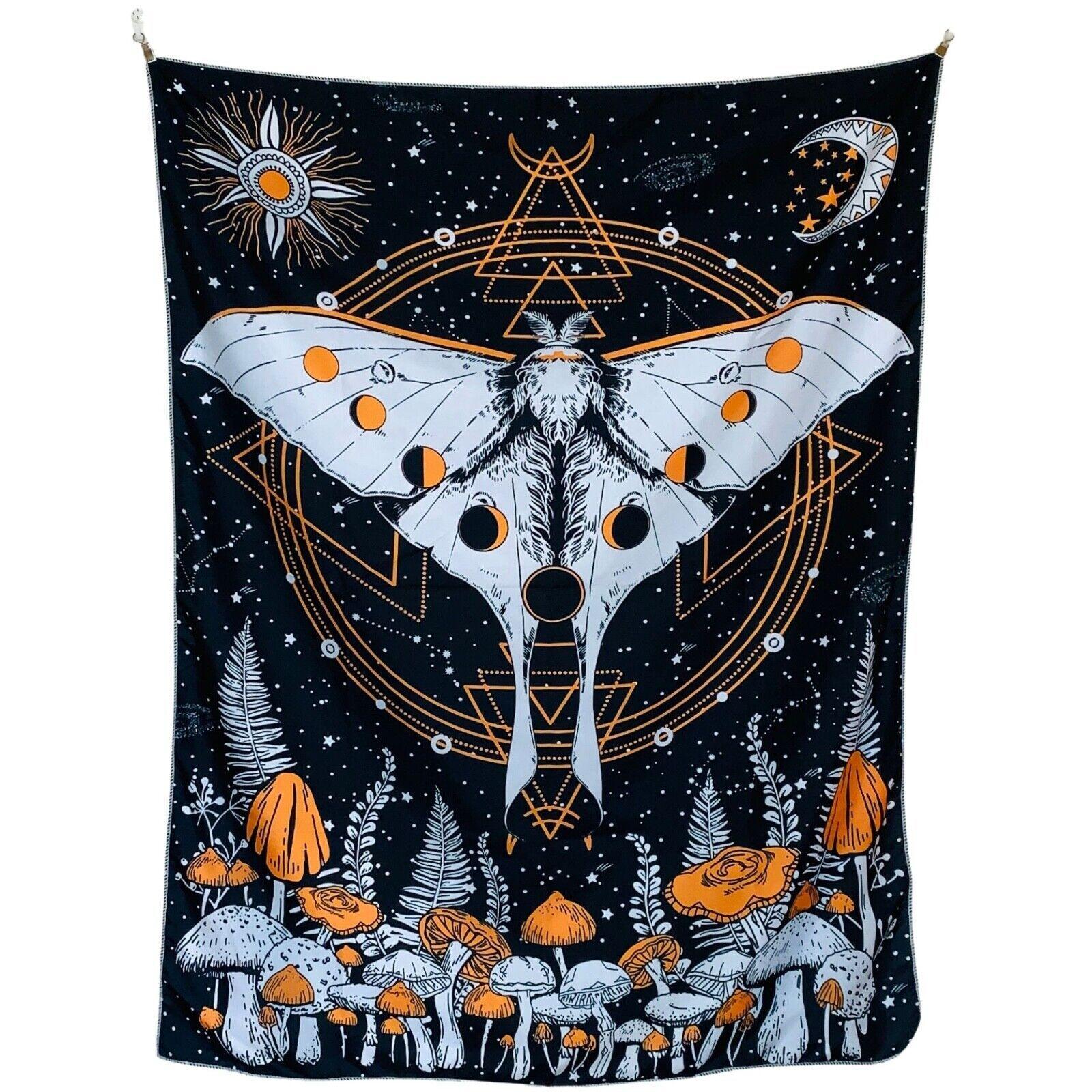 Tapestry Moth Trippy Mushroom Witch 75x100