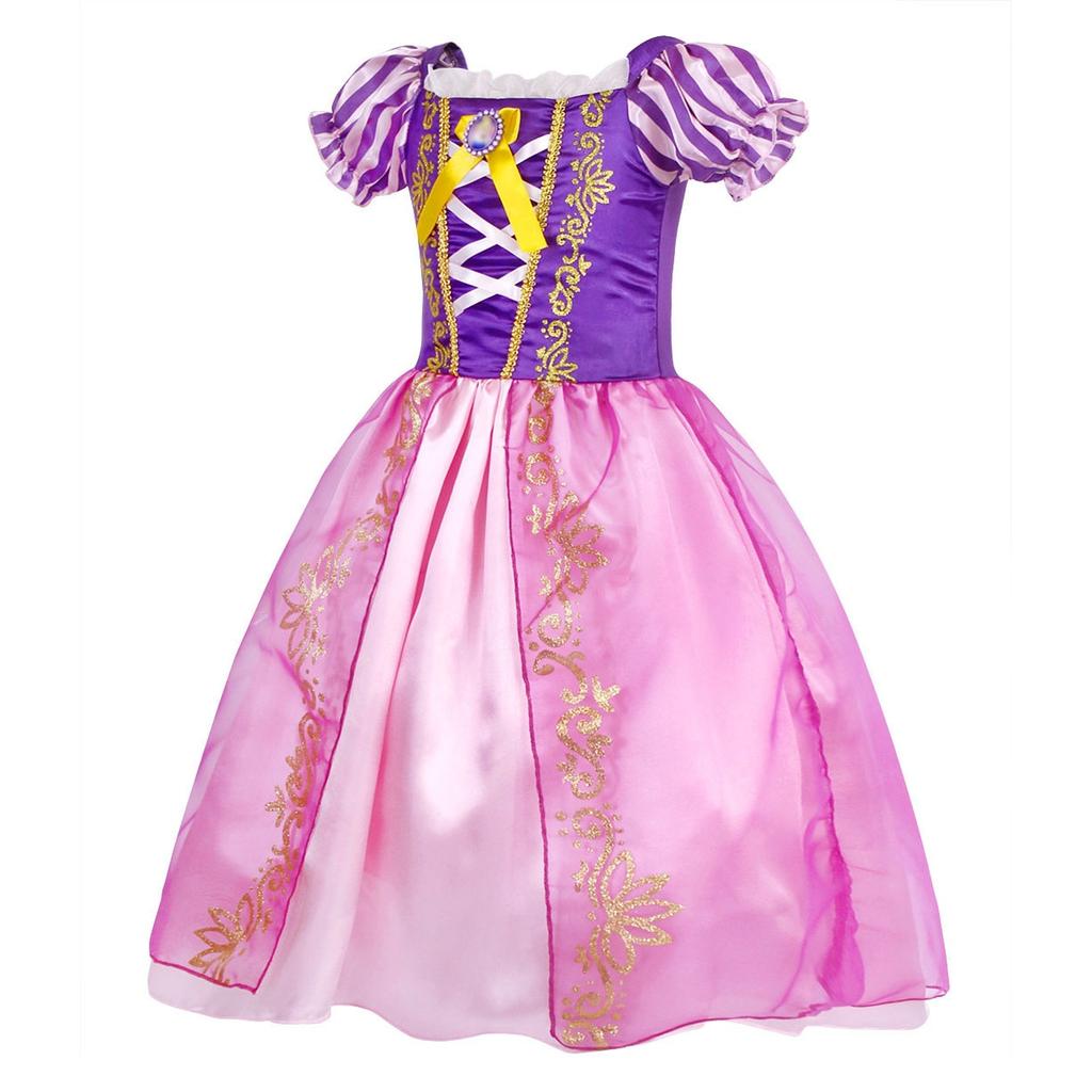 Rapunzel Carnival Costume 5-6 Years 120cm 3 Accessories Purple Pink Children Role Play Dress for Halloween Christmas Children's Day