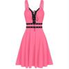 Damenkleid Gothic Punk Stil Kleid Patchwork Bandage Trägerkleid