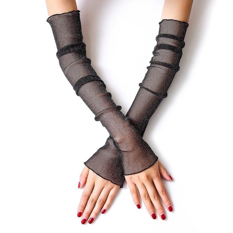A Pair of Ice Sleeve Ice Silk Sun Sleeve UV Protection Female Driving Sleeve Lace Sleeve Foot Cover