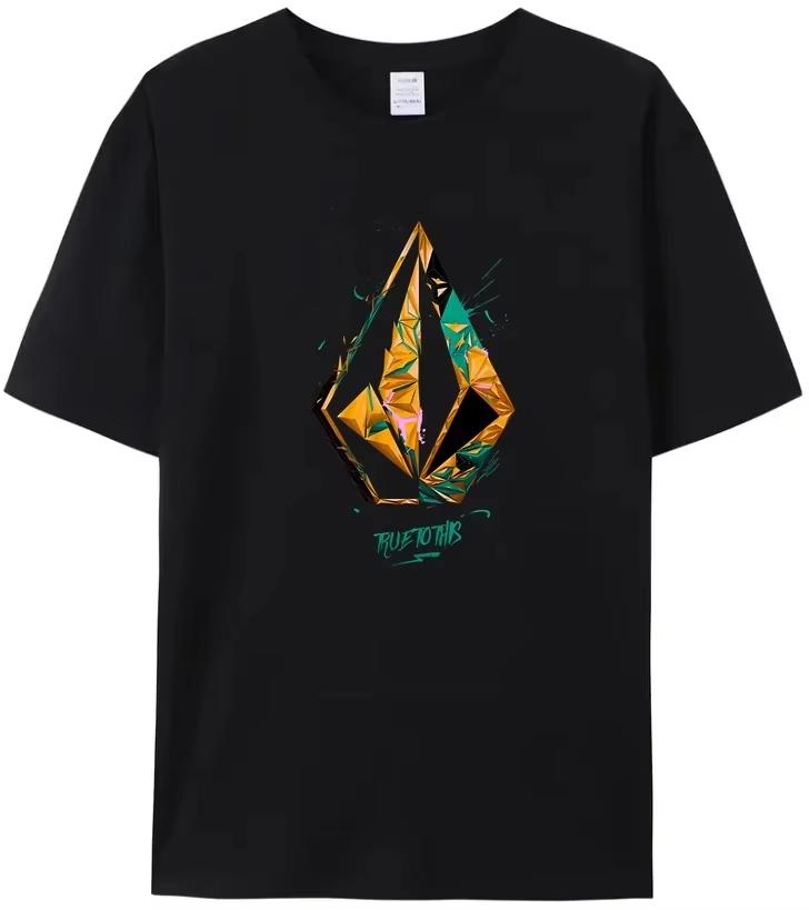 Hot Selling Volcom Obsidian Summer T-Shirt for Men in 2025, Comfortable and Fashionable Short Sleeved High-Quality pro choice