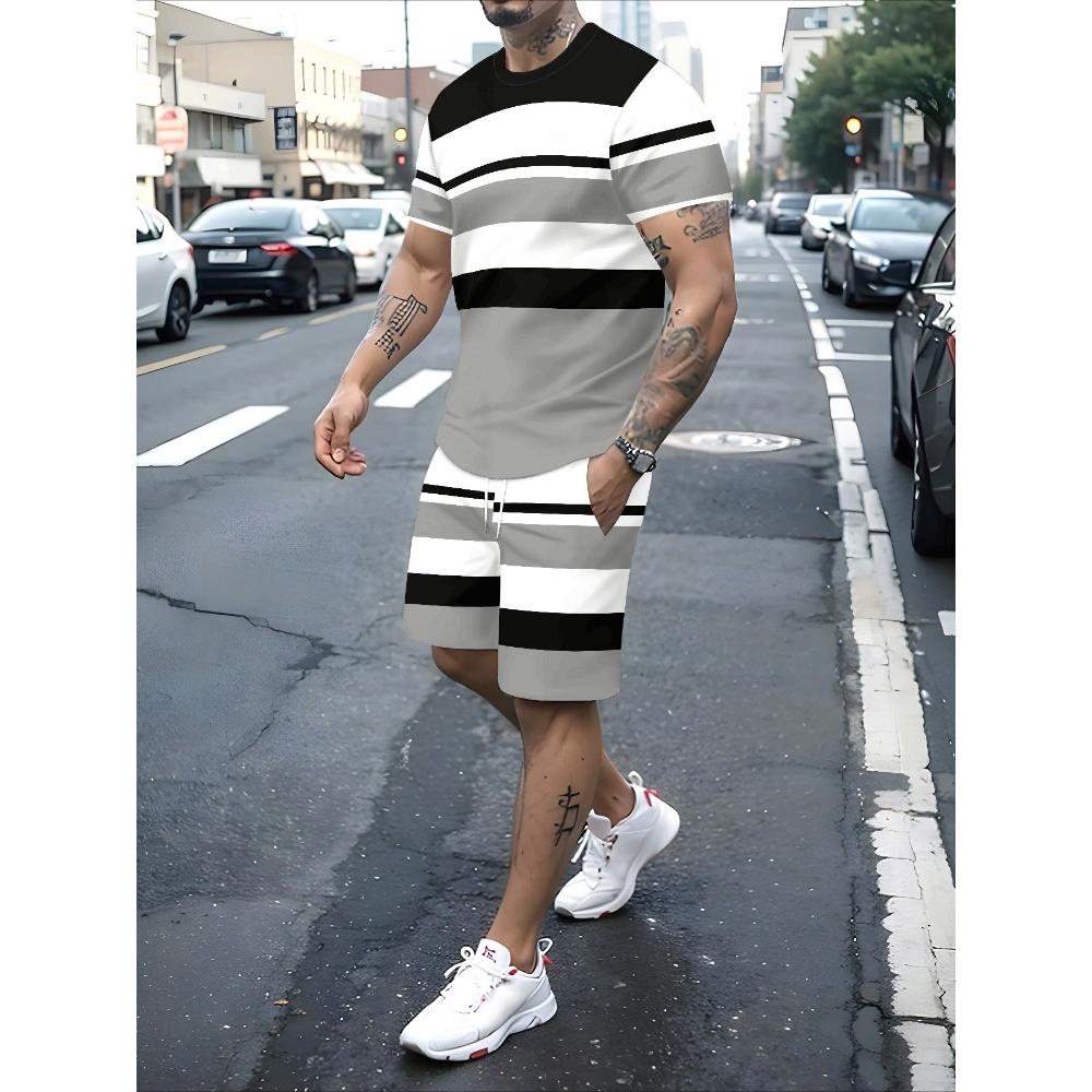 Tuta Sportiva Traspirante alla Moda da Uomo Casual Larga a Maniche Corte con Pantaloncini Tuta Comoda Unisex Abbigliamento Sportivo