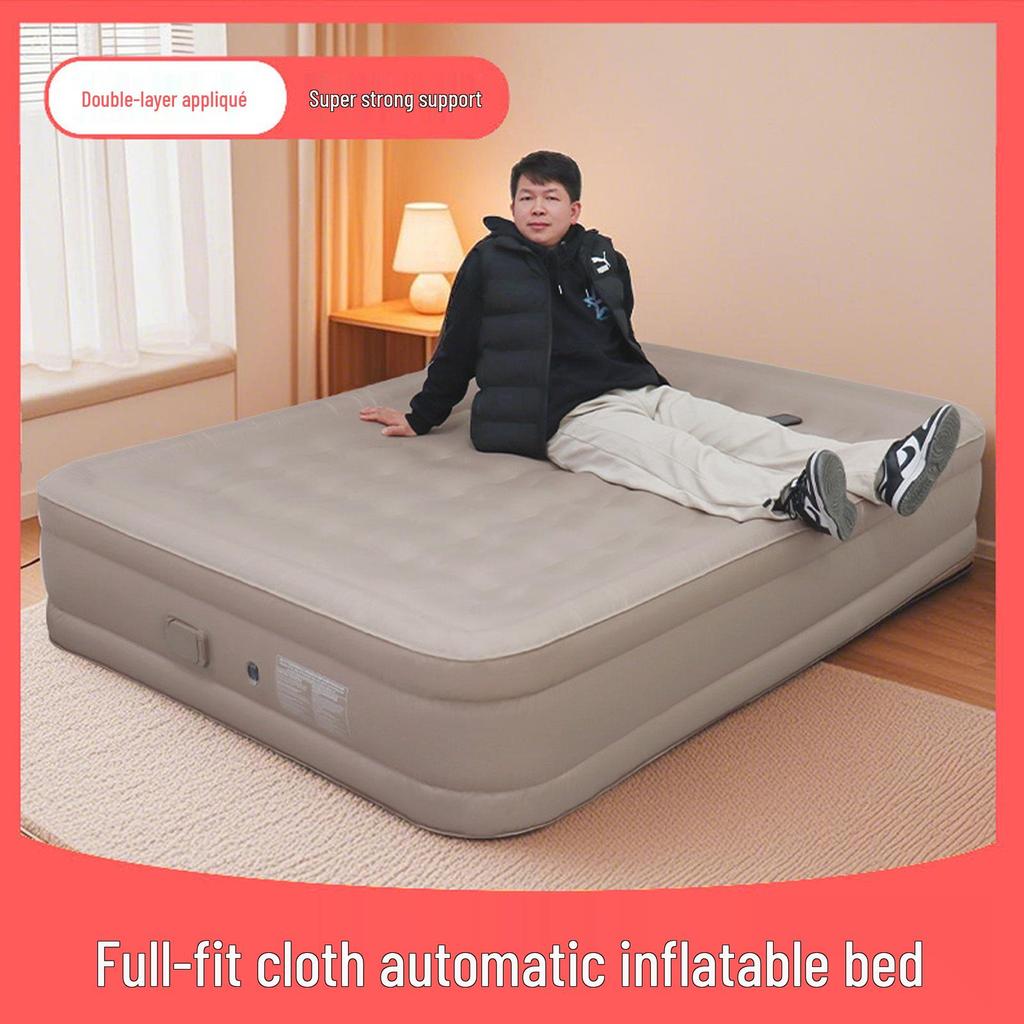 Auf Lager: Langlebiges aufblasbares Bett mit Vollkaschierung und integrierter Luftpumpe für Zuhause und Camping im Freien.