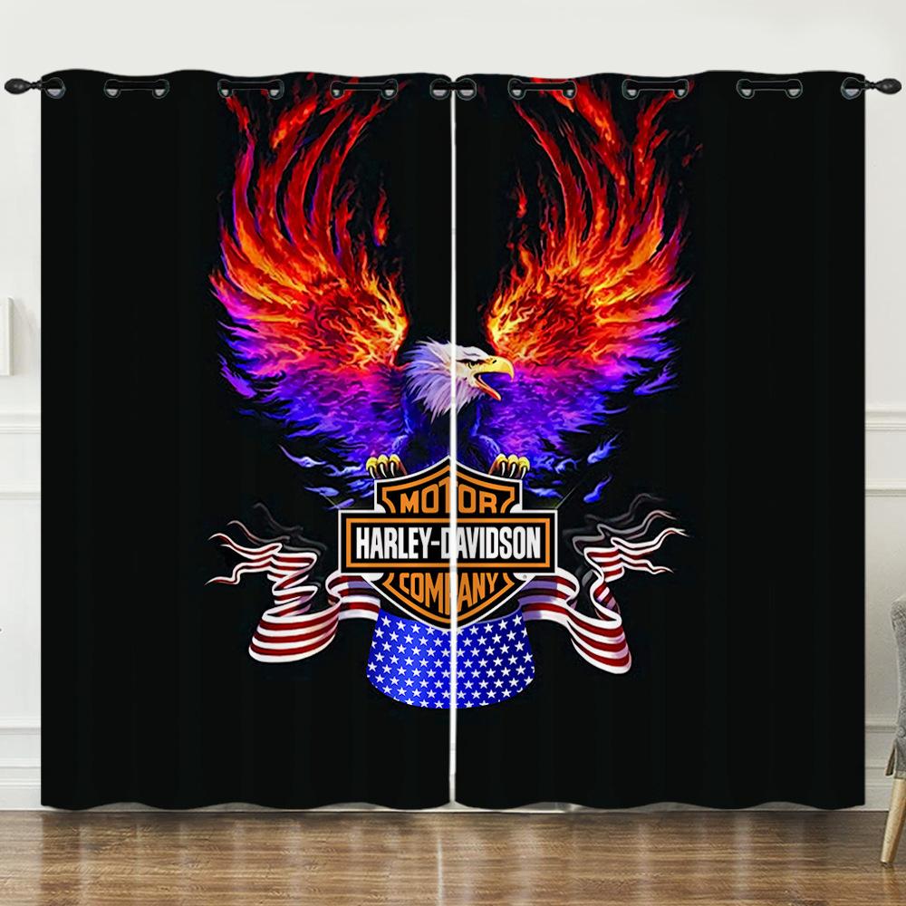 

Занавеска Мультяшное Животное Орел Анимация Масляная Живопись Цифровая Печать Затемняющая Занавеска На Люверсах 97cm*114cm*2