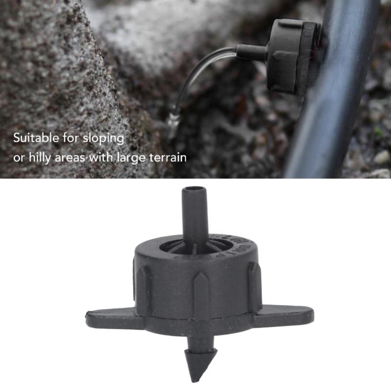 100pcs Drip Emitter 4mm Pressure Compensation Uniform Flowing PP Irrigation Watering Dripper Emitter For Large Terrain 4L Black