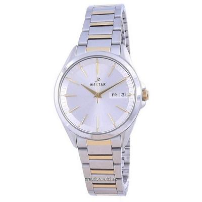 Silver Dial Two Tone Stainless Steel Quartz 40212 CBN 107 Women's Watch