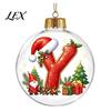 Indoor Outdoor Xmas Hanging Ornaments 26?Letter Acrylic Christmas Ball Ornament, 3D Crystal Style Alphabet Tree Decorations Pendant, Home