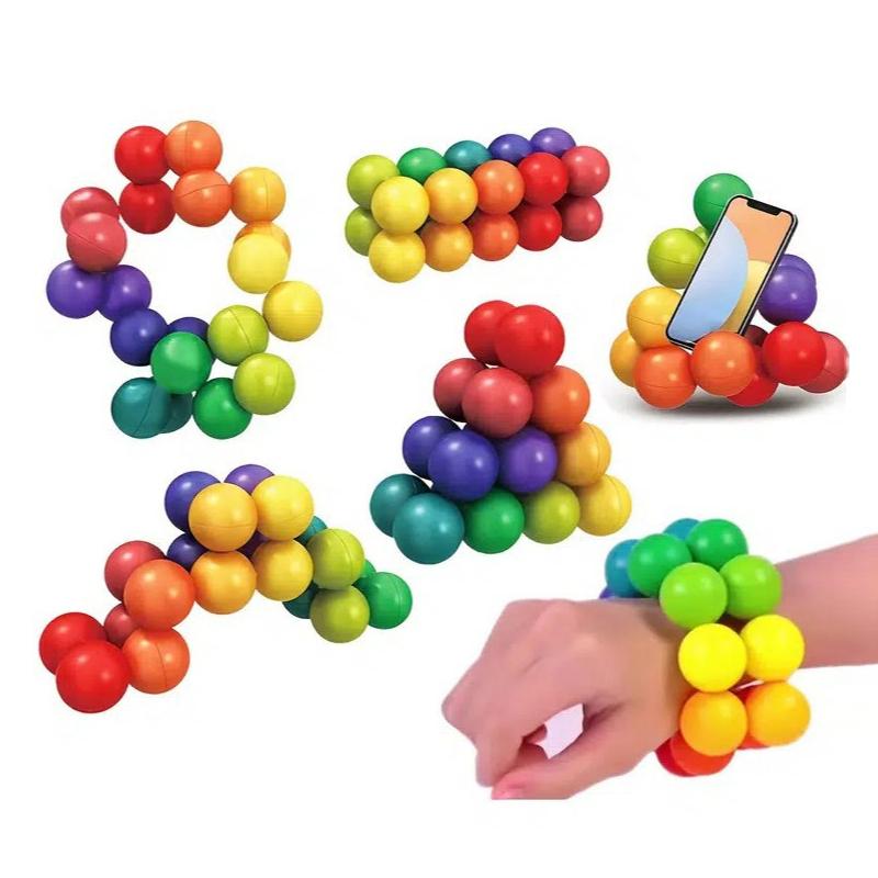 Sensory Fidget Toy Educational Color Ball 3D Rotating Montessori Game for Stress & Anxietyelief Phone Holder Toy Christmas Gifts
