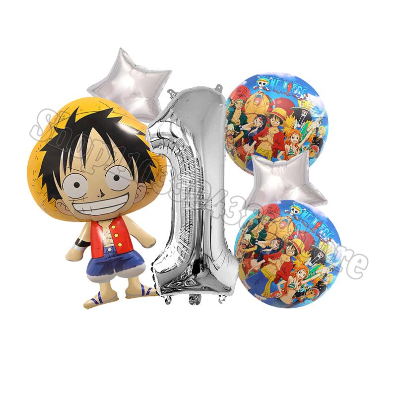 One Pieces Digit 1-10 Balloons Boys Anime Luffy Birthday Decoration Baby Shower Gender Reveal Party Supplies Kids Gift Hot Sales