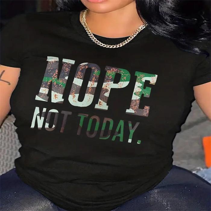 

Short-sleeved T-shirt European and American summer new women s fashion casual home commuting versatile round neck short-sleeved T-shirt 5XL чорний