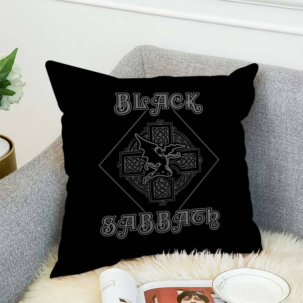 BLACK S-SABBATH Pillow Case Double-Sided Printing Cushion Cover 45x45 Decorative Cushions Sofa Home Decor Soft Pillowcase
