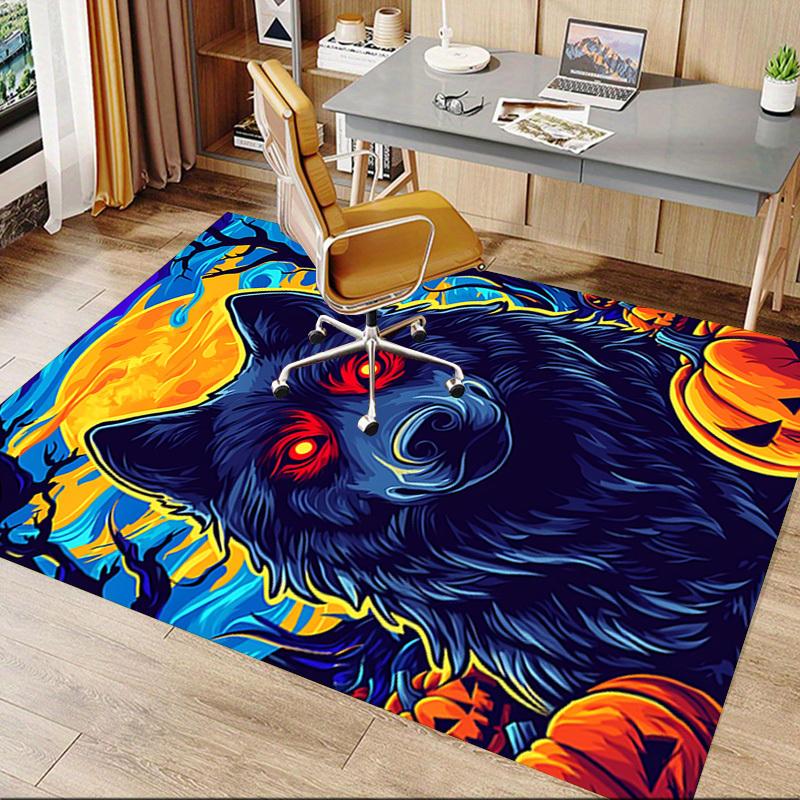 1pc Wolf Halloween Carpet, Office Rug Outdoor Mat Home Decor Area Carpet Festival