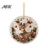 Acrylic Santa Decorations Christmas Hanging Ornament, 2D Flat Double Side Printed Festive Wall Snowman Pendant for Tree Window, Holiday Decor Office