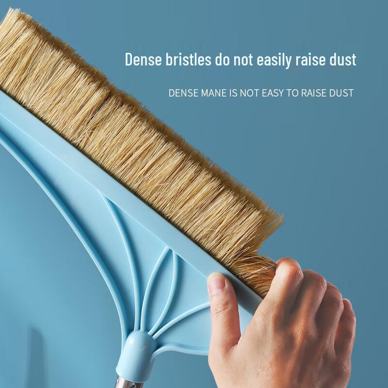 Soft Pig Bristle Broom and Dustpan Set