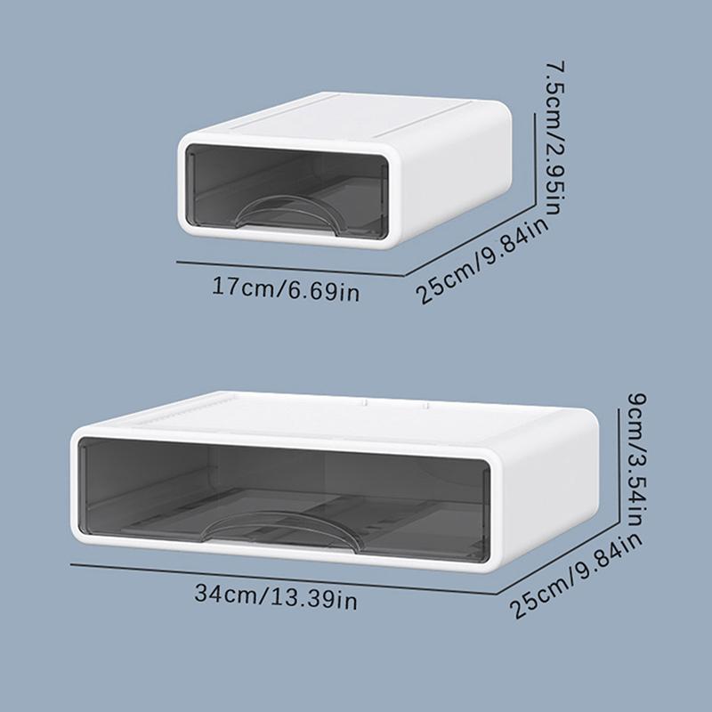 Plastic Box Desktop Organizer Drawer Makeup Storage Box Stackable Jewelry Container Office Finishing Organizer Box