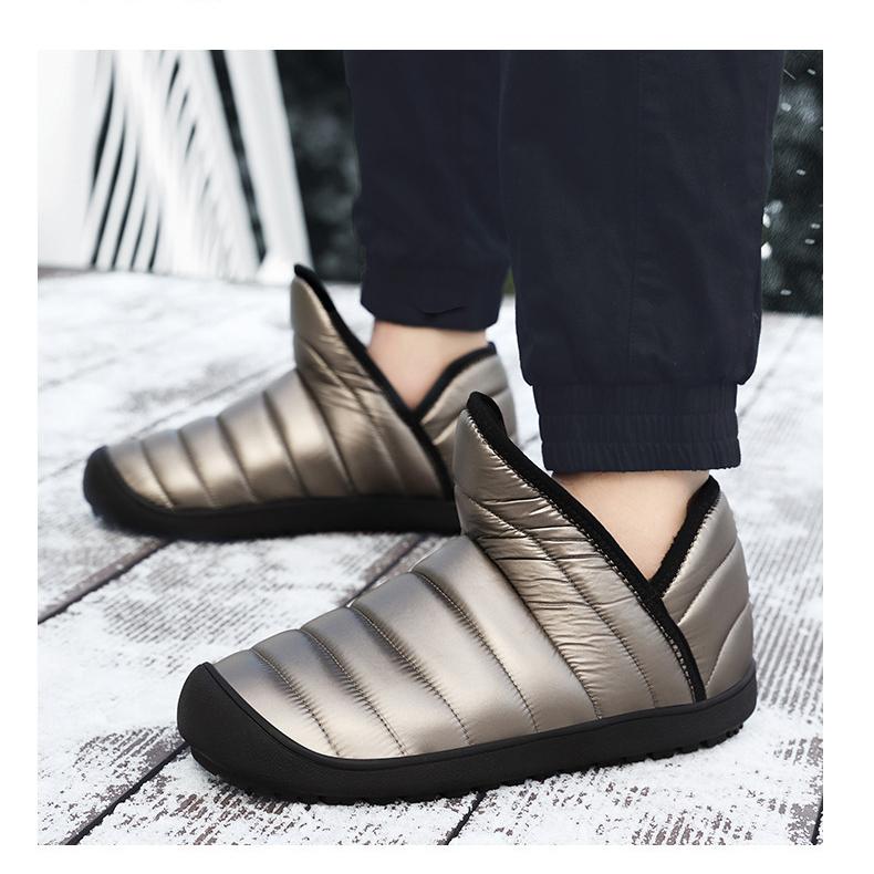 Botas de nieve de terciopelo para mujer, zapatos informales de lona, cálidos, impermeables, de algodón, de caña alta, gruesos, antideslizantes, para invierno