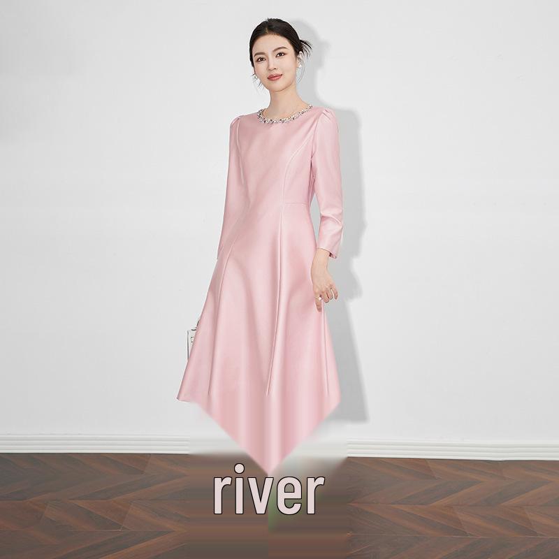 Elegant A-Line Evening Dress with Nail Beading and High-End Luster for Women