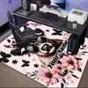 1PC Custom Name Cow With Pink Bow And Sunglasses Theme Floor Mat Ideal for Living Room, Game Rooms, Office, Bedroom,Floor Mat Playful Design48