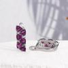 Simple Design 925 Sterling Silver Earrings Natural Triangle 4.0mm Rhodolite Garnet Fine Jewelry for Women's Daily and Party Wear