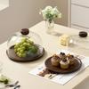 Wooden Plate Transparent Cover Cake Plate Tray Dessert Cake Dust-proof Tray Desktop Storage Container Party Accessories