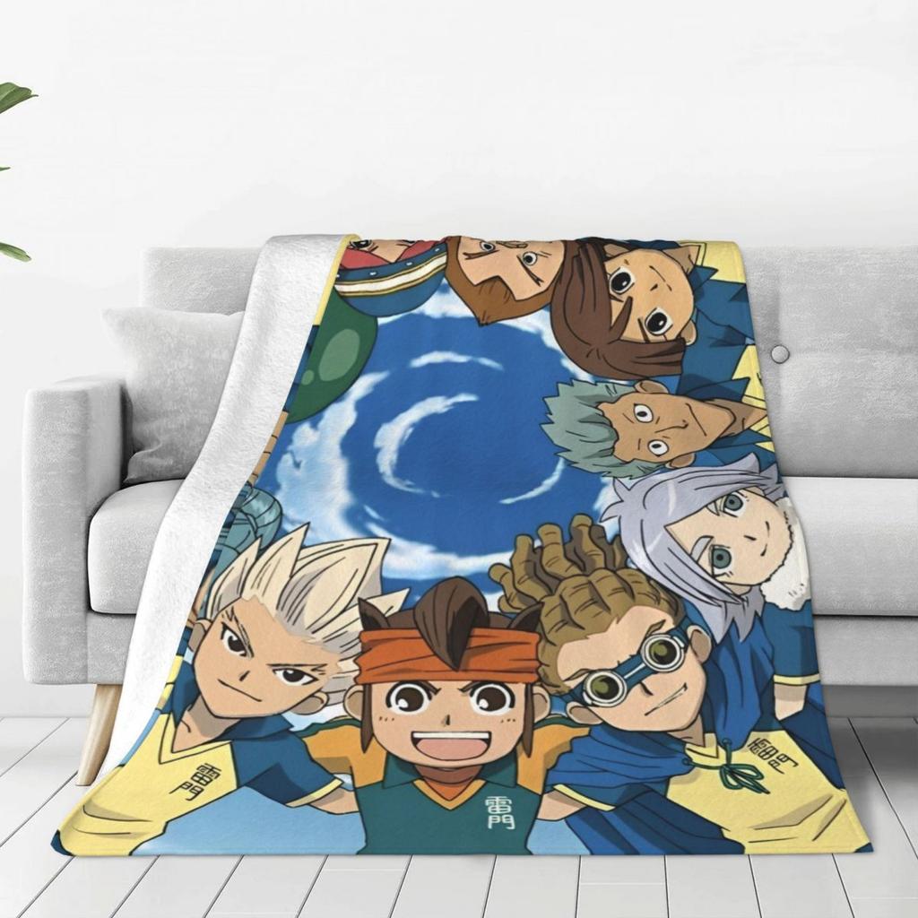 Inazuma Eleven Anime Game Blanket Cover RPG Cartoon Fuzzy Throw Blanket Bedding Couch Personalised Ultra-Soft Warm Bedspread