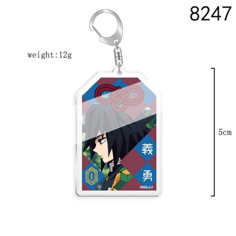 Pingente Chaveiro Anime Demon Slayer Kimetsu No Yaiba Kamado Tanjirou Dupla Face HD Pingente de Bolsa Presente Para Fãs Adereços de Cosplay Presente de Joalheria