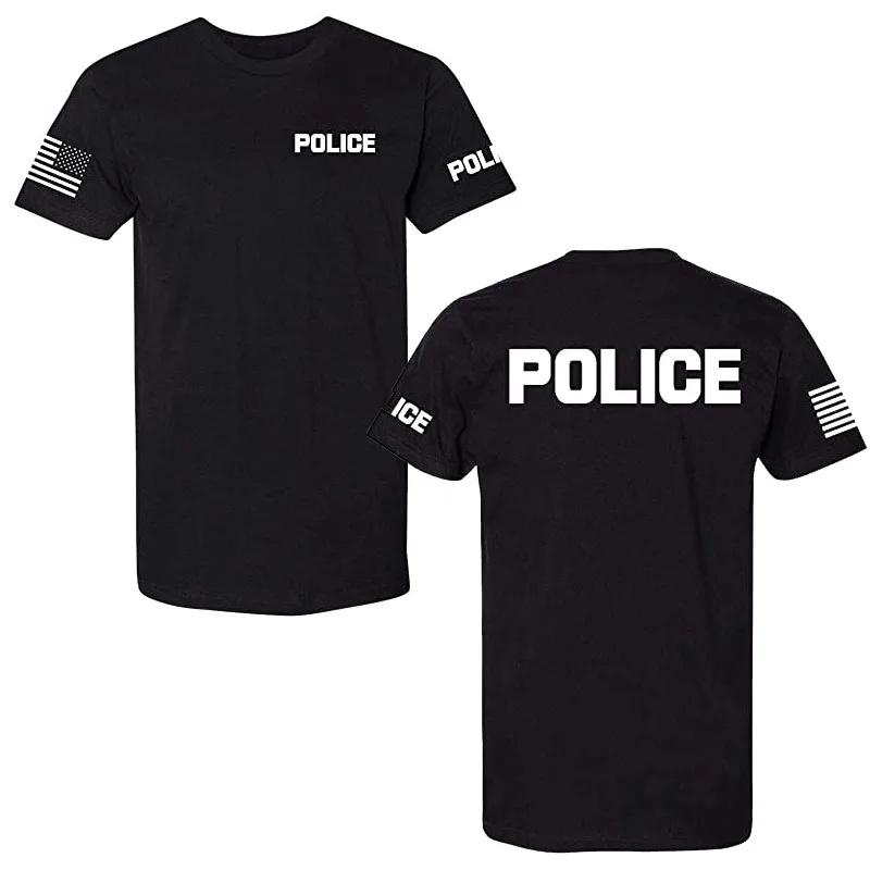 Law EnforceUnisext SECURITY Tee Police EMS FBI Fire Rescue Sheriff TwoSided TShirt 2026 Summer Unisexs Cotton Oversized Tshirt