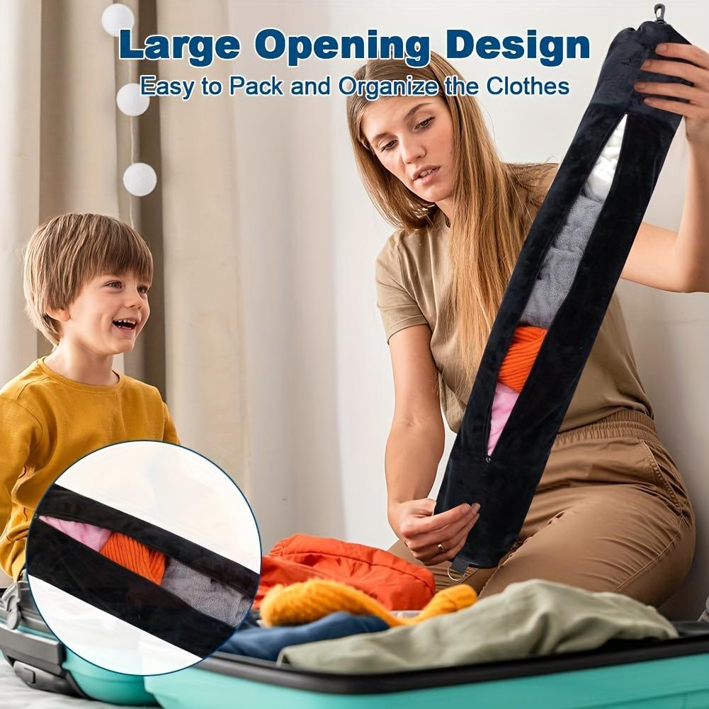 Travel Neck Pillow with Fillable Clothing U-Shaped Pillowcase, Extra Storage Bag, Soft Neck Pillow Cover, Portable Essential for Airplane Travel