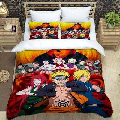 NARUTO Pattern Quilt Cover With Pillowcases 3D Digital Printed Bedding Set Twin Full Queen King Children's Gift