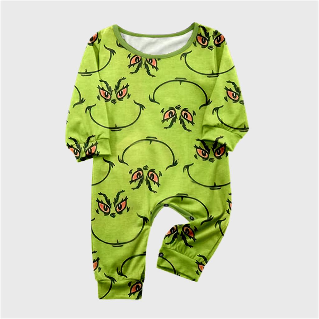 Christmas Print Cute Family Set Pajamas, Home Clothes, Family Set Long Sleeve Top Pants Set