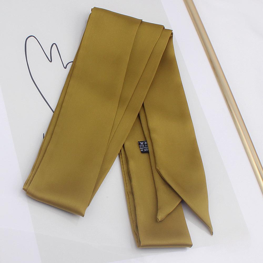 Long Skinny Hair Scarf For Women Silk Satin Headband Cute Neckerchief Solid Colors  Fashion Bag Scarves For Ladies 2024