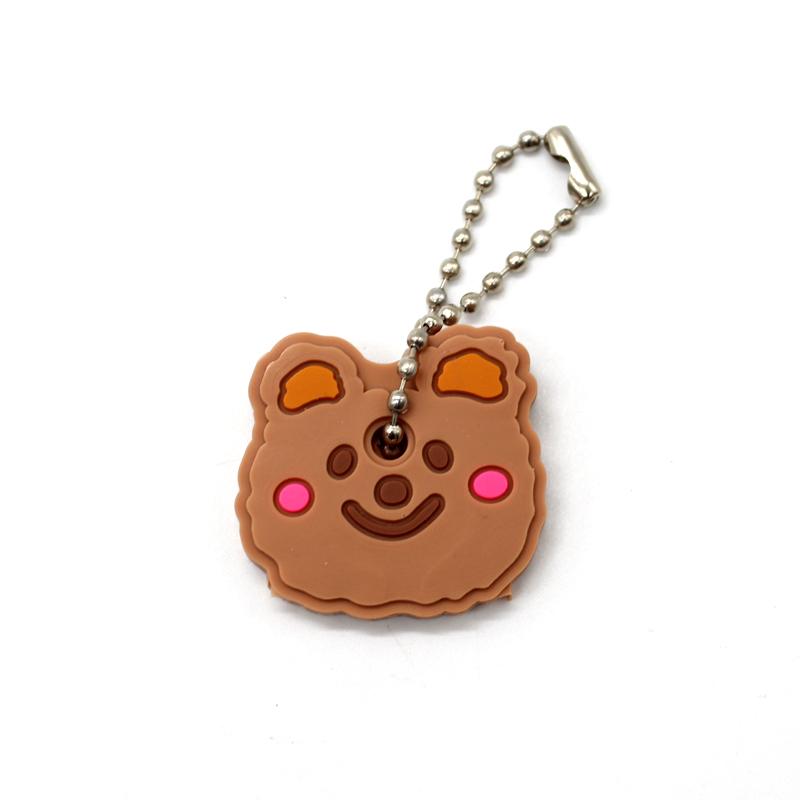 New Cartoon Soft Silicone Protective Key Case Cover for Key Control Dust Cover Holder Women Cute Small Key Chain Pendant Keyring