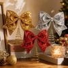 Cloth Sequin Bow Tree Topper Stable Christmas Tree Top Decoration Christmas Tree Topper  Xmas Party
