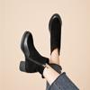 Women's Short Boots Genuine Leather Chunky Heel High Heel Boots Female Large Size Pointed Toe Women Ankle Boots