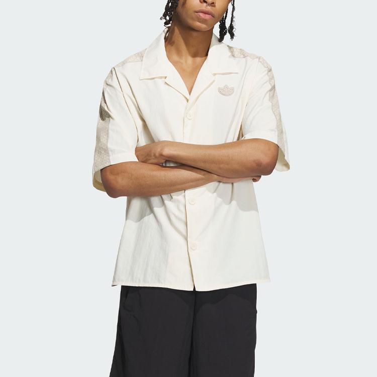 Adidas Originales Estampado Monograma Bloque de Color Casual Deportivo Manga Corta Camiseta Unisex Tops Blanco IN1032