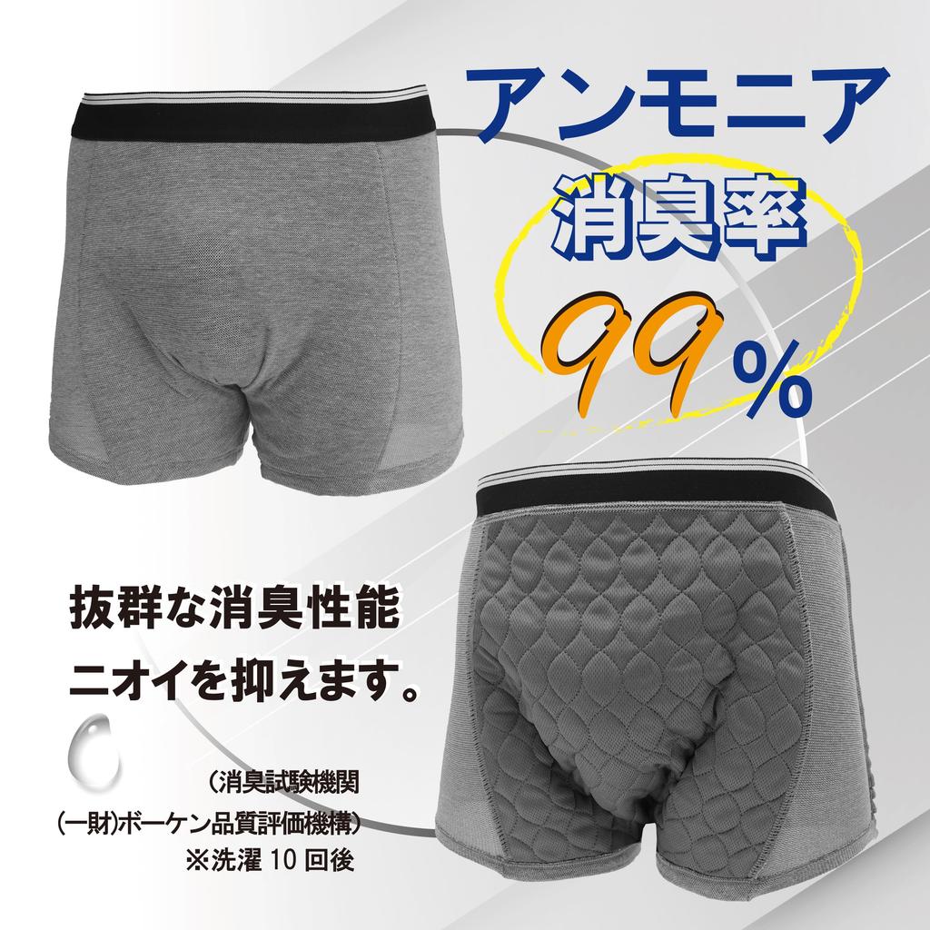 Incontinence Ammonia Super Incontinence Care Mesh Boxer Briefs with Pure Oasis Absorbent 500cc 2 Men's Briefs, Deodorizing, High-Volume, Absorbent,