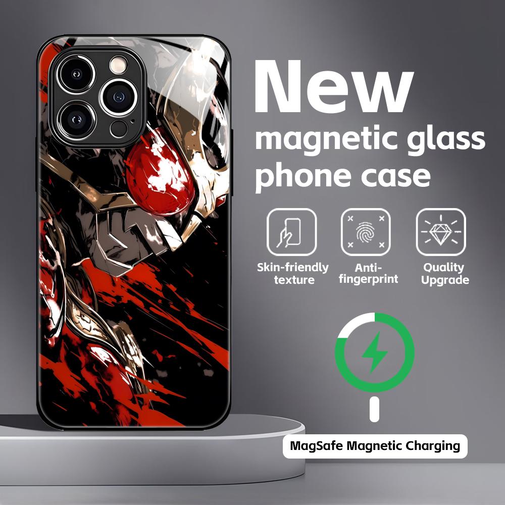Kamen Rider  Phone Case For iPhone17 16 15 14 13 12 11 X XR XS 8 Plus Mini Pro Max Glass Magnetic Case