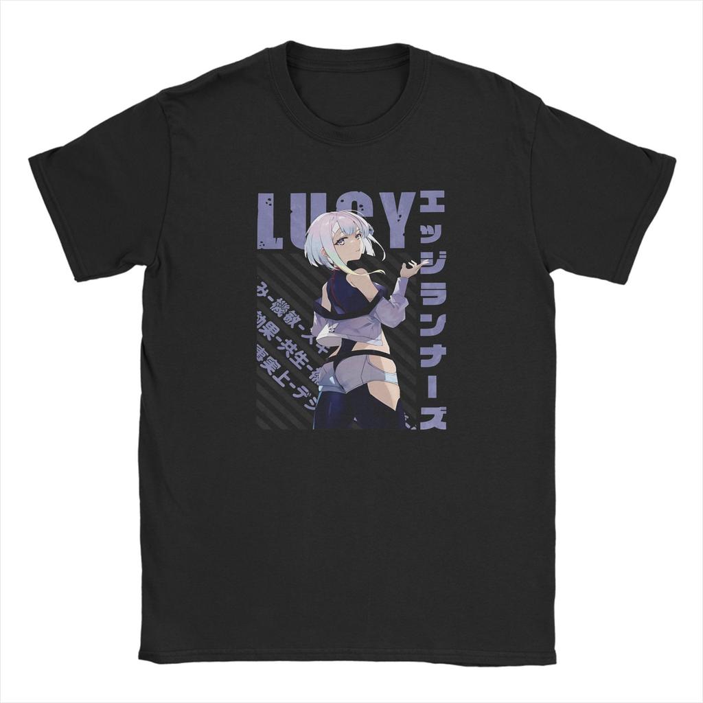 Cybers Cartoon Role punk Edgerunner T-Shirts für Herren Fantastisches T-Shirt aus reiner Baumwolle Rundhals-T-Shirt Geschenkidee Kleidung