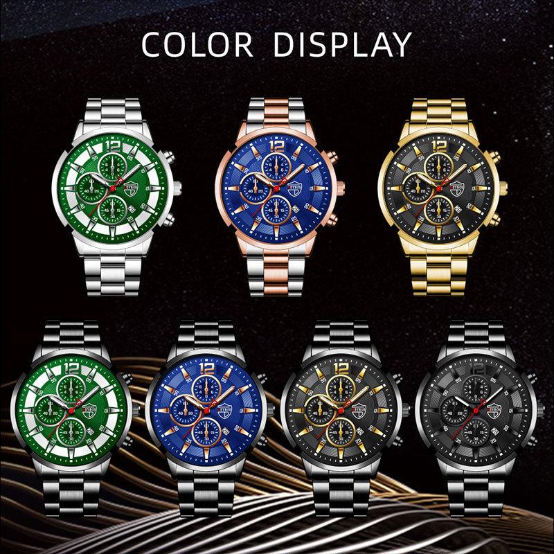 Neue Herren Mode Große Zifferblatt Uhr Kalender Uhr Freizeit Uhr Herren Edelstahl Uhr Quarz Uhr