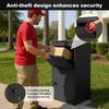 Black Metal Anti Theft Parcel Holder Large Capacity Lockable Design Waterproof Weatherproof Storage for Home Outdoor Delivery