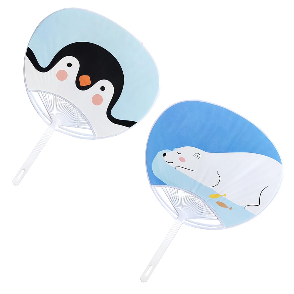 MinniLove Cute Set of Cute Perfect for Sports Fireworks and Parties of 2 Fans, 2, Designs, Festivals, Days, Displays, Travel, Outings, Picnics, (Set -