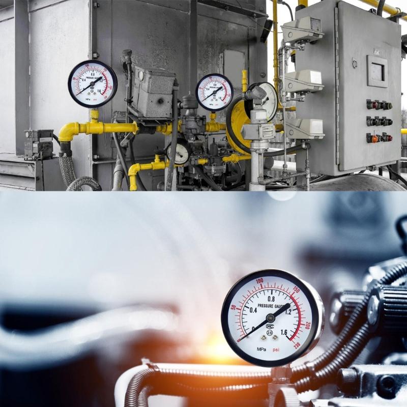 High Precise Pressure Gauge Set with 3Connectors Ensures Safe &Efficient Operations Of Air Compressors For Professional