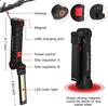 COB LED Folding Flashlight Portable Magnetic Work Light Lantern USB Rechargeable Waterproof Emergency Repair Camping Torch Lamp