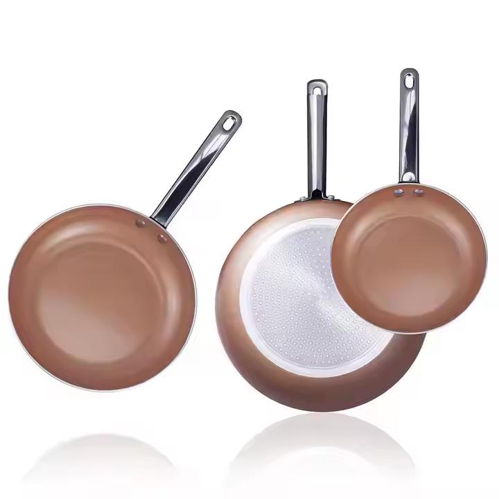 High Quality Stainless Steel Handle Frypan Kitchen Cooking 5PCS Non-stick Frying Pan Sets Pans Cookware Set