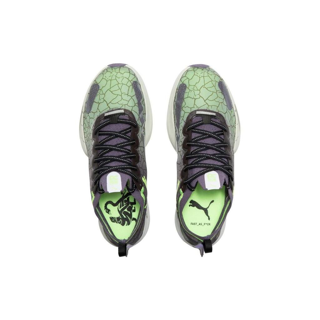 Puma Fast-R Nitro Elite Racing Sports Fabric Slip-Resistant Durable Low-Top Marathon Running Shoes Men sneaker Gray Green Purple 377946-02