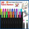 20 Colors Fabric Painting Waterproof Fabric Textile Marker Pen Set for T Shirt Shoes Clothes DIY Art Graffiti Drawing Markers